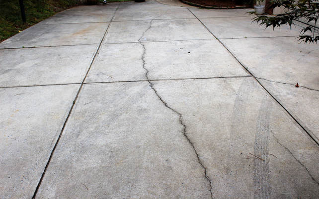 Cracks in the driveway